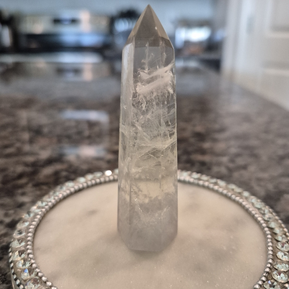Natural Fluorite Crystal Point Obelisk Tower #I - Picture 6 of 9